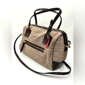 Coach Poppy Signature Oxford East West Satchel Bag